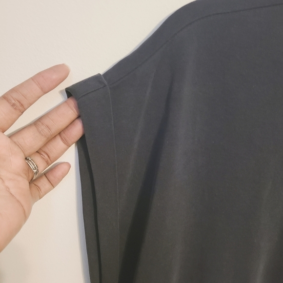Loft | Women's Black Sandwashed Drawstring Short Sleeve Pocket Dress (Size XL) - Picture 8 of 15